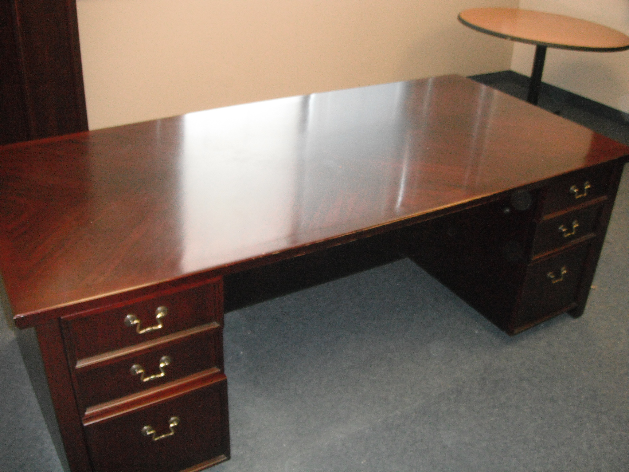 Executive Desk & Oversized Credenza, Starburst Cherry Allsold.ca